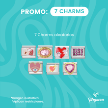 Cargar imagen en el visor de la galería, 7 Charms Italianos Aleatorios Acero Inoxidable