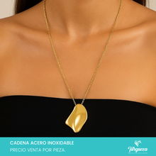 Load image into Gallery viewer, Collar Placa Irregular Dorado Acero Inoxidable
