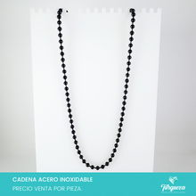 Cargar imagen en el visor de la galería, Cadena Bola Negro (70cm-6mm) Acero Inoxidable
