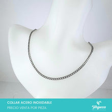 Load image into Gallery viewer, Cadena Cubana Plateado (45cm-3mm) Acero Inoxidable
