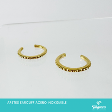 Cargar imagen en el visor de la galería, Arete Earcuff Dorado Acero Inoxidable
