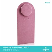 Cargar imagen en el visor de la galería, Exhibidor Cuello Plano Tela Rosa
