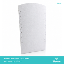 Cargar imagen en el visor de la galería, Exhibidor Para Collares Vertical Tela Blanca
