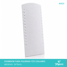 Cargar imagen en el visor de la galería, Exhibidor Para Collares y/o Pulseras Vertical Tela Blanca
