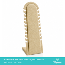Cargar imagen en el visor de la galería, Exhibidor Para Collares y/o Pulseras Vertical Tela tipo Yute
