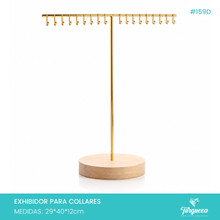 Load image into Gallery viewer, Exhibidor Peine para Cadenas Dorado / Madera
