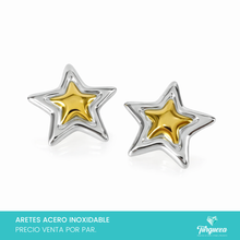 Load image into Gallery viewer, Arete Estrella Bitono 2.5cm Acero Inoxidable
