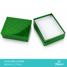 Load image into Gallery viewer, Caja de Joyería Verde Tornasol Estrellas (5.7*8cm)
