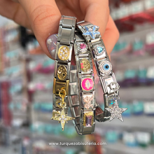 Cargar imagen en el visor de la galería, Pulsera Italiana FULL Charms 18 pzas Aleatorios Acero Inoxidable
