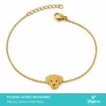 Cargar imagen en el visor de la galería, Pulsera Perrito Dorada Acero Inoxidable
