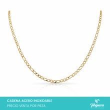 Cargar imagen en el visor de la galería, Cadena Carte Mini Dorada (45cm-3mm) Acero Inoxidable
