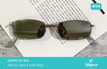 Cargar imagen en el visor de la galería, Lentes de Sol Rectangular Plateado Negro Espejo #114
