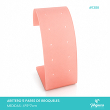 Cargar imagen en el visor de la galería, Exhibidor Barra 5 Pares Broqueles Rosa
