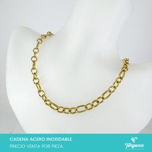 Cargar imagen en el visor de la galería, Cadena Forzada Dorado (45cm-7mm) Acero Inoxidable
