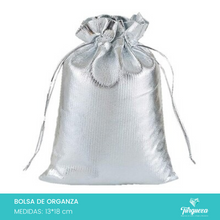 Load image into Gallery viewer, Bolsa de Organza Plateado Metalico (10pzas 13x18cm)
