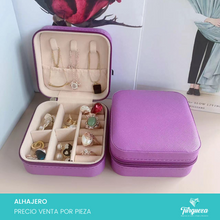 Cargar imagen en el visor de la galería, Joyero Vinipiel Morado Mini Estuche Organizadora de Joyería
