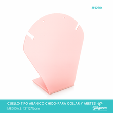 Cargar imagen en el visor de la galería, Exhibidor Abanico Collar y Aretes Rosa
