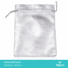 Load image into Gallery viewer, Bolsa de Organza Plateado Metalico (10pzas 13x18cm)
