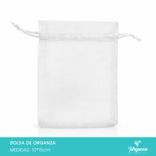 Load image into Gallery viewer, Bolsa de Organza Blanco (10pzas 10x15cm)
