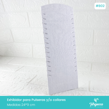 Cargar imagen en el visor de la galería, Exhibidor Para Collares y/o Pulseras Vertical Tela Blanca
