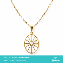 Load image into Gallery viewer, Collar Destello Corazon Dorado Acero Inoxidable

