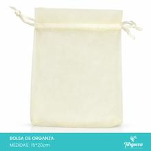 Load image into Gallery viewer, Bolsa de Organza Beige (10pzas 15x20cm)
