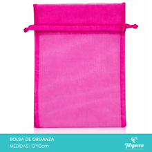 Load image into Gallery viewer, Bolsa de Organza Rosa Fiusha (10pzas 13x18cm)
