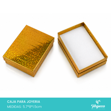 Cargar imagen en el visor de la galería, Caja de Joyería Dorado Tornasol Estrellas (5.7*8*1.5cm)
