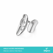 Cargar imagen en el visor de la galería, Anillo Universo Plateado Acero Inoxidable
