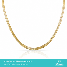 Cargar imagen en el visor de la galería, Cadena Planchada Dorada (50cm-5mm) Acero Inoxidable
