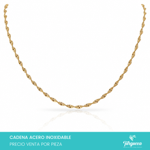 Cargar imagen en el visor de la galería, Cadena Torcida Mini Dorada (45cm-2mm) Acero Inoxidable
