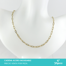Cargar imagen en el visor de la galería, Cadena Forzada Alargada Dorada (45cm-3mm) Acero Inoxidable
