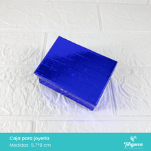 Cargar imagen en el visor de la galería, Caja de Joyería Azul Tornasol Estrellas (5.7*8cm)
