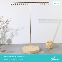 Cargar imagen en el visor de la galería, Exhibidor Peine para Cadenas Dorado / Madera
