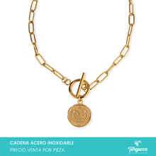 Cargar imagen en el visor de la galería, Collar San Benito Dorado Acero Inoxidable
