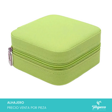 Cargar imagen en el visor de la galería, Joyero Vinipiel Verde Limon Mini Estuche Organizadora de Joyería
