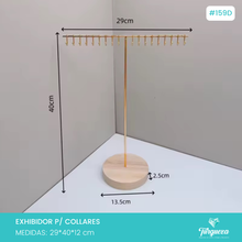 Cargar imagen en el visor de la galería, Exhibidor Peine para Cadenas Dorado / Madera
