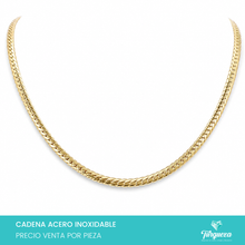 Load image into Gallery viewer, Cadena Cubana Planchada Dorada (45cm-4mm) Acero Inoxidable
