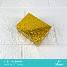 Cargar imagen en el visor de la galería, Caja de Joyería Dorada Tornasol Estrellas (5.7*8cm)
