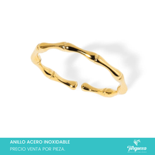 Load image into Gallery viewer, Anillo Huesitos Dorado Acero Inoxidable
