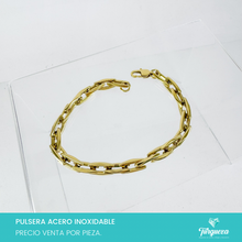 Load image into Gallery viewer, Pulsera Espiga Dorado Acero Inoxidable
