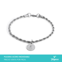 Cargar imagen en el visor de la galería, Pulsera Torsal San Benito Plateado Acero Inoxidable

