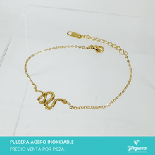 Load image into Gallery viewer, Pulsera Serpiente Dorado Acero Inoxidable
