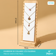 Load image into Gallery viewer, Exhibidor Para Collares y/o Pulseras Vertical Vinipiel Blanca

