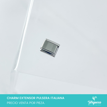 Cargar imagen en el visor de la galería, Dije Charm Sencillo Liso para Pulsera Tipo Italiana Plateado Acero Inoxidable

