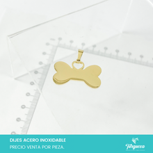 Cargar imagen en el visor de la galería, Dije para Grabar Hueso Dorado Acero Inoxidable
