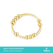 Load image into Gallery viewer, Anillo Ansiedad Dorado Acero Inoxidable
