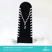 Cargar imagen en el visor de la galería, Exhibidor Para Collares y/o Pulseras Vertical Tela Negro
