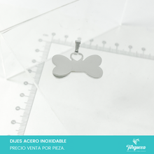 Load image into Gallery viewer, Dije para Grabar Hueso Plateado Acero Inoxidable
