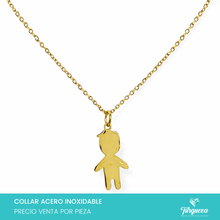 Cargar imagen en el visor de la galería, Collar Niño Dorado Acero Inoxidable
